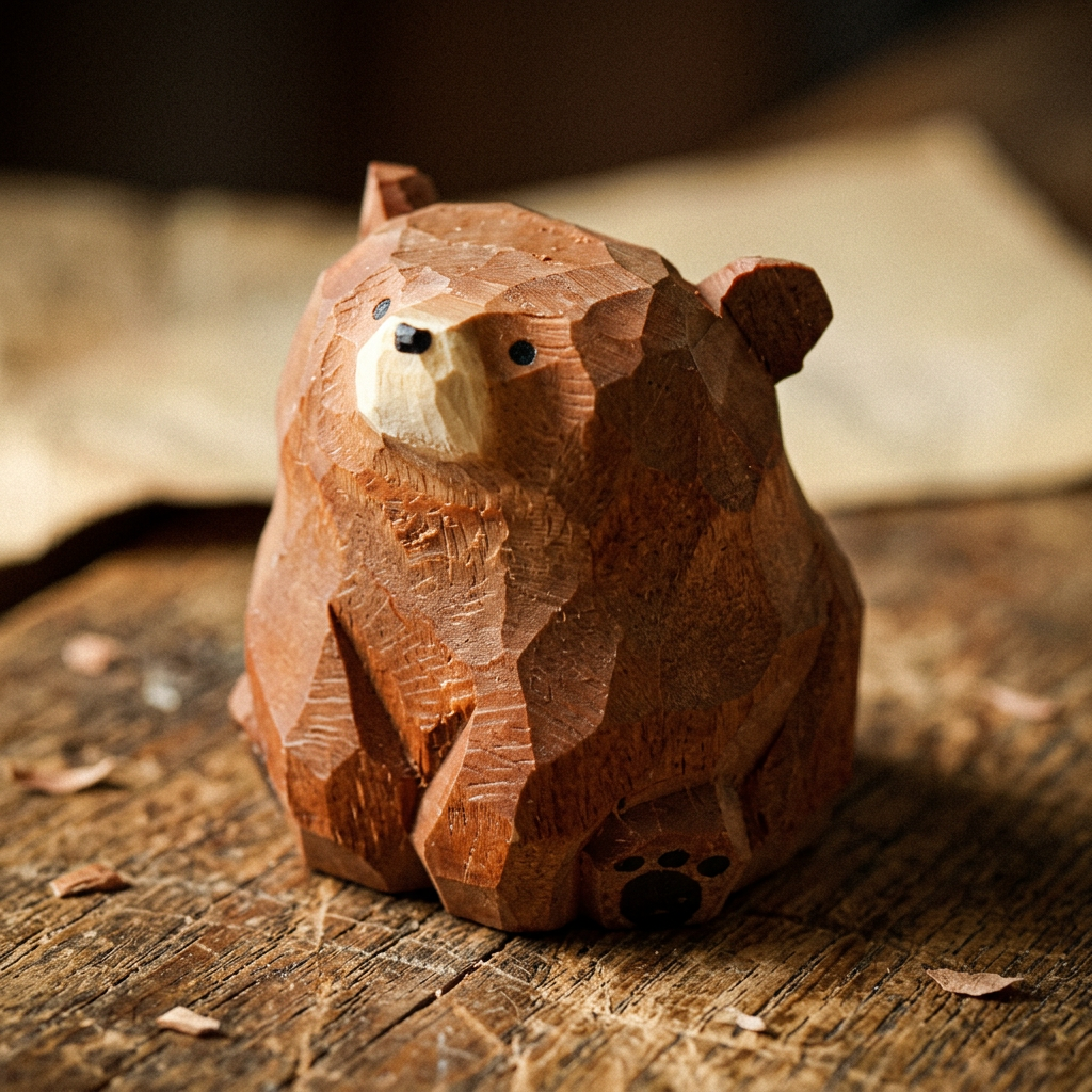 Handcrafted Wooden Bear